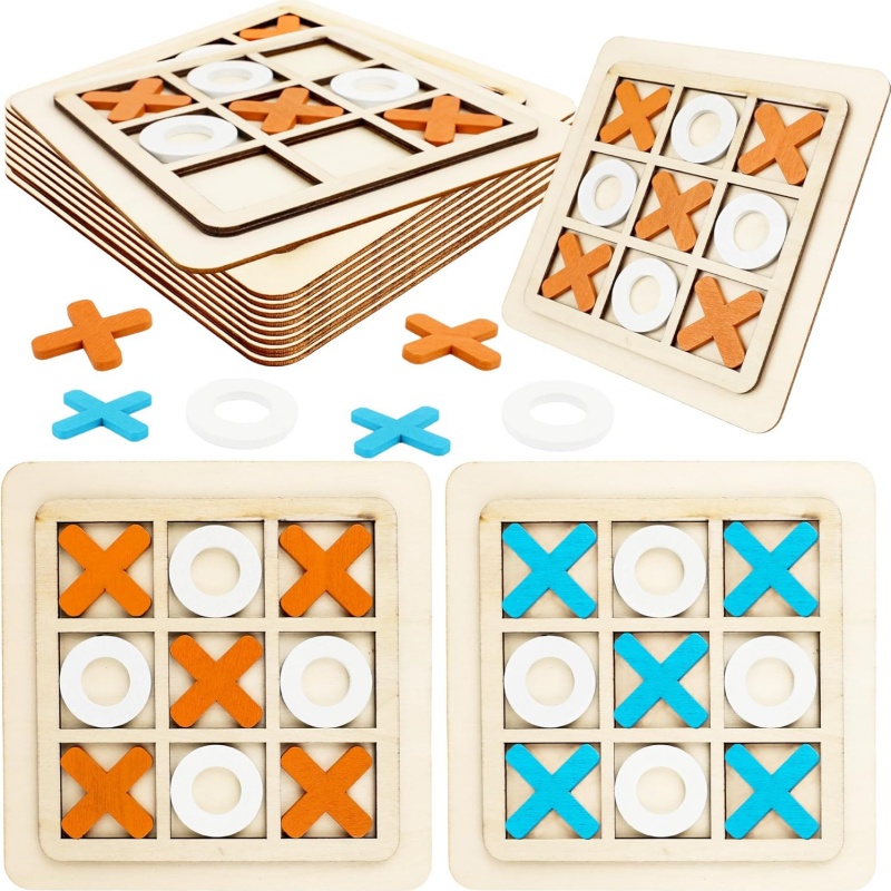 Kids Education Template - Jogos de madeira tic tac toe,