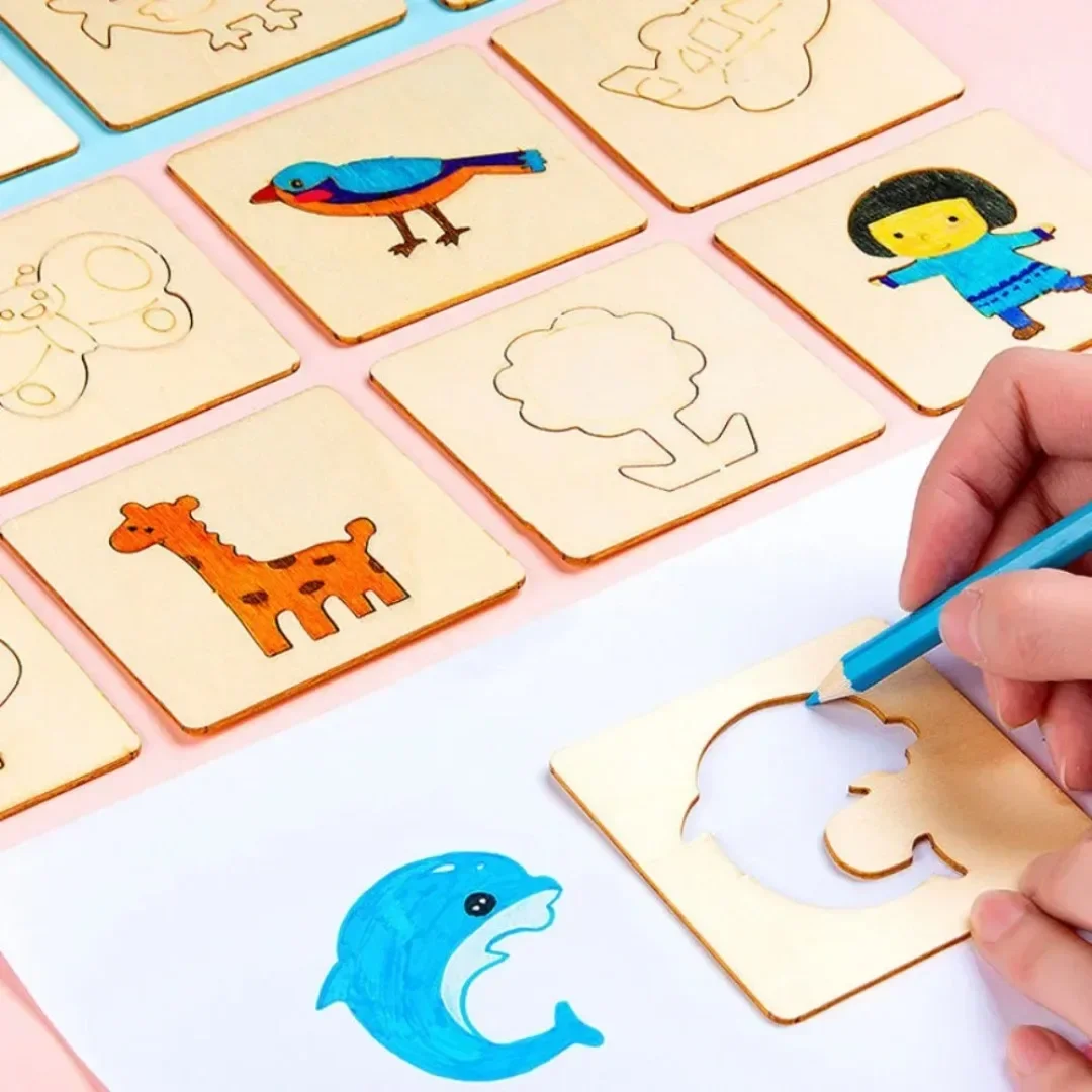 20 peças estênceis de desenho  - Kids Education Template avaliação e preço