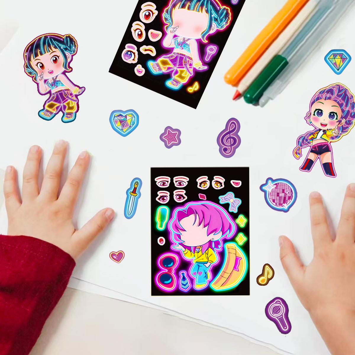 8 peças de Adesivos Divertidos - Kids Education Music avaliação e preço